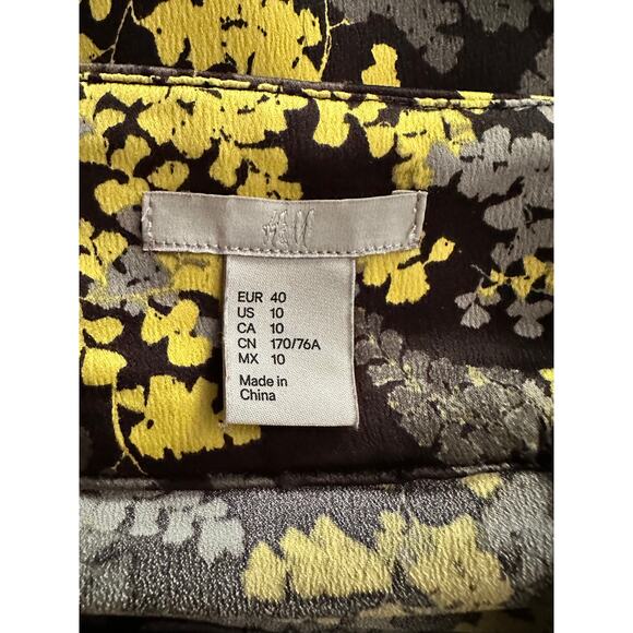 H&M Layered Tulip Skirt Yellow Black Spring Summer Fall Career Modern Casual - Picture 11 of 13